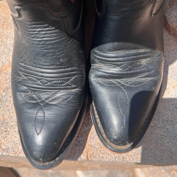 Cody James - Kids - Western Black Leather Cowboy Boots - Size 4 - Picture 7 of 10